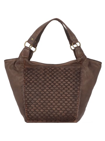 Greenland Nature Femi & Nine Schultertasche Leder 38 cm grey