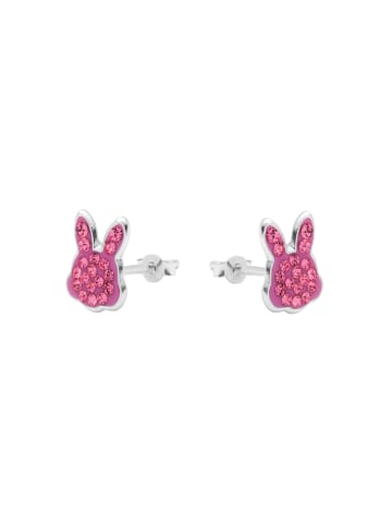 Luxenter Ohrringe aus 925er Sterlingsilber mit rosa Zirkonia, rhodiniert – Rasim