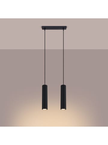 Licht-Erlebnisse Pendelleuchte (B)6.5 x (L)30 x (T)90 cm in Schwarz