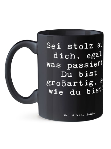 Mr. & Mrs. Panda Kaffeebecher Spruch Mit Enttäuschungen umgehen ... in Schwarz