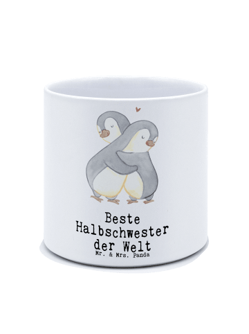 Mr. & Mrs. Panda Pflanzenkübel groß Pinguin Beste Halbschwester ... in Weiß