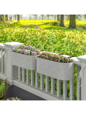 Outsunny Blumentopf Set in Hellgrau 42L x 16B x 15H cm