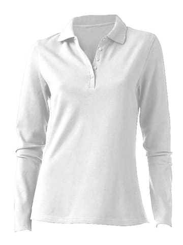 Heine Langarm-Poloshirt in weiß