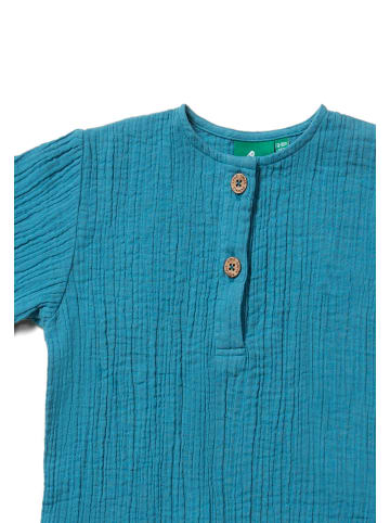 Little Green Radicals Kurzärmeliges Henley-Top in Blau mit lockerer Passform