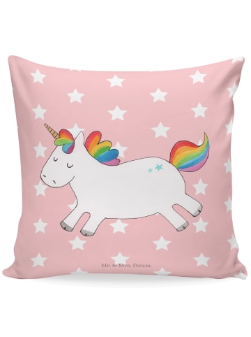Mr. & Mrs. Panda Deko Kissen Einhorn Happy ohne Spruch in Rot Pastell