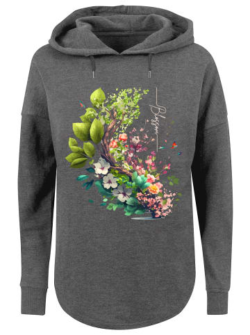 F4NT4STIC Oversized Hoodie Baum mit Blumen Oversize Hoodie in charcoal