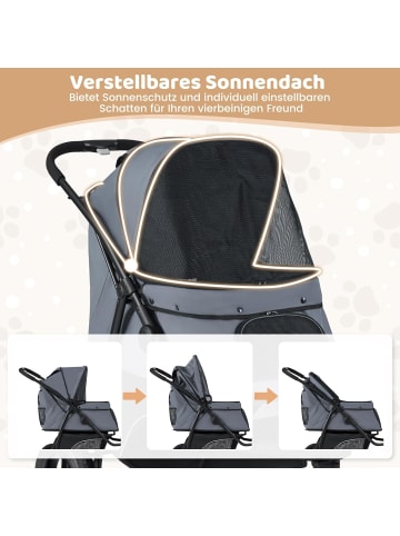 COSTWAY Hundewagen klappbar bis 25 kg in Grau