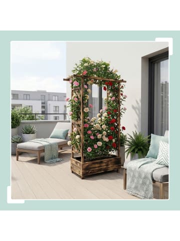 relaxdays Pflanzkasten-Rankgitter in Geflammt - (B)110 x (H)183 x (T)44 cm