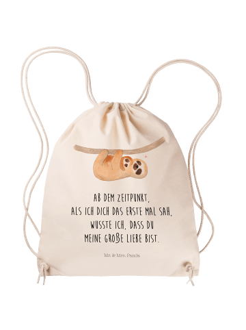 Mr. & Mrs. Panda gymnastiktasche Faultier Kind mit Spruch in Creme