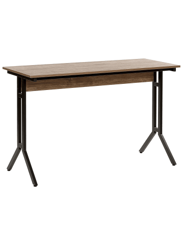 Beliani Schreibtisch CREEK in Braun/Schwarz - (W) 120 x (H) 76 x (L) 48 cm