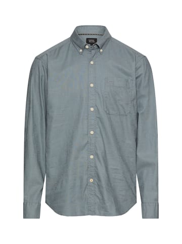 Camel Active Langarm Hemd aus Leinen-Baumwoll-Mix in Sturmblau