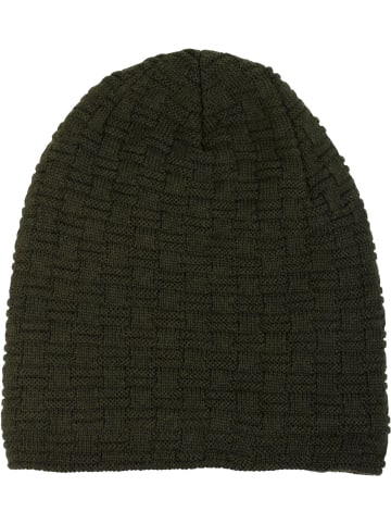 styleBREAKER Feinstrick Beanie Mütze in Tannengrün dunkel