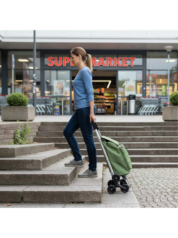relaxdays Einkaufstrolley in Grün - 45 l