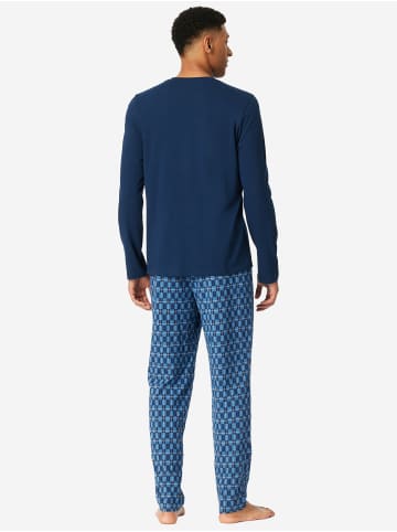 Schiesser Schlafanzug Casual Essentials in Dunkelblau