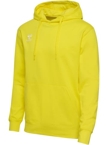 Hummel Hoodie mit Logo-Stickerei und Kängurutasche in Gelb-2