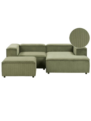Beliani 3-tlg Modulsofa ARDAL in Grün/Schwarz