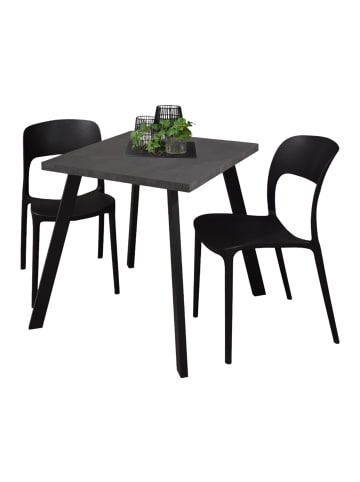 58 aufm Kessel BISTROTISCH Eirene 70x70x75 schwarz matt/graphit