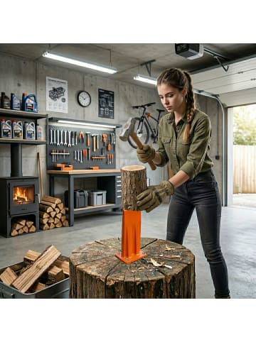 relaxdays Holzspalter in Orange - (B)8 x (H)12 x (T)7 cm