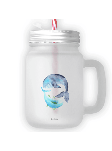 Mr. & Mrs. Panda Trinkglas Mason Jar Walfisch Thunfisch ohne Spruch in Transparent