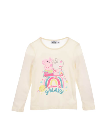 Peppa Pig Langarmshirt Longsleeve Oberteil in Weiß