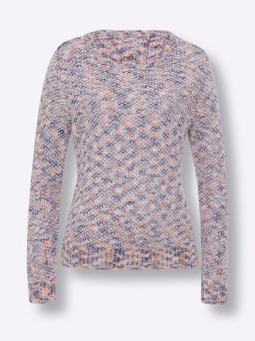 Sieh an! Rundhals-Pullover in weiß-meliert