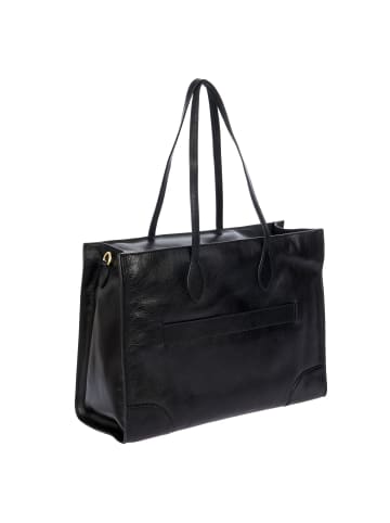 BRIC`s Volterra Shopper Tasche M Leder 40.5 cm Laptopfach in black