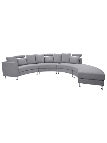 Beliani U-förmiges Sofa ROTUNDE in Grau/Silber - (W) 448 x (H) 76 x (L) 236 cm