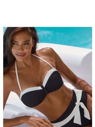 LASCANA Bügel-Bandeau-Bikini-Top in schwarz-creme