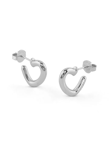 Guess Damen-Ohrringe Herz Creolen Silber