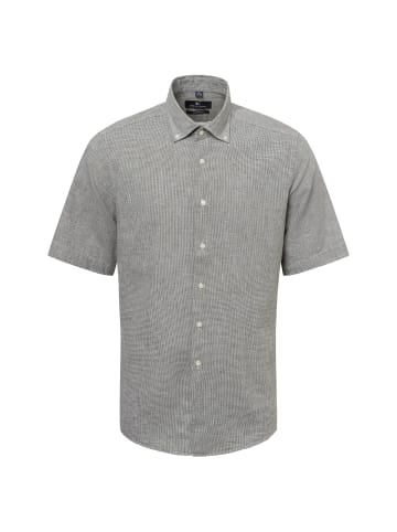 Nils Sundström Freizeithemd mit Leinen-Anteil in oliv weiß - 0005