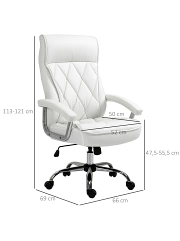 Vinsetto Bürostuhl-66cm x 69cm x 121cm-Weiß