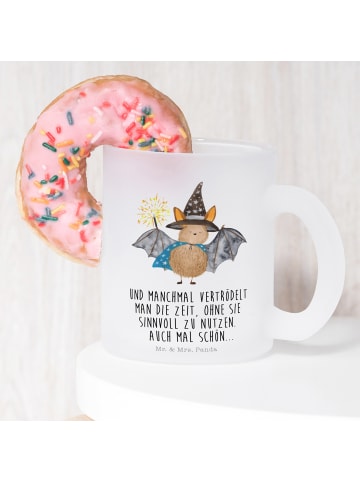 Mr. & Mrs. Panda Teetasse Fledermaus Zauberer mit Spruch in Transparent