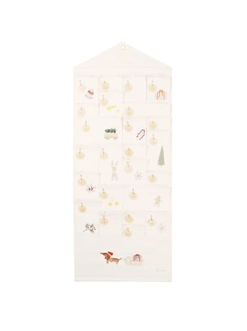 leevje Adventskalender mit gestickten Illustrationen in beige