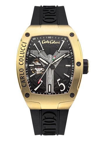 Carlo Colucci Dreizeiger Automatik Donia in Schwarz