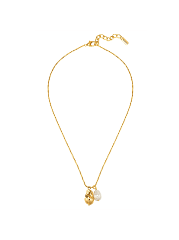 Yokoamii Halskette Metall Muschelkernperle in gelbgold