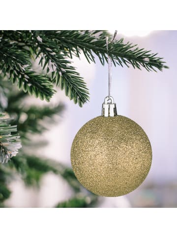 relaxdays 100-tlg. Weihnachtskugeln Set in Champagner
