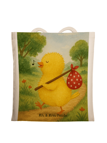 Mr. & Mrs. Panda Einkaufstasche Küken Wander Design ohne Spruch in Weiß