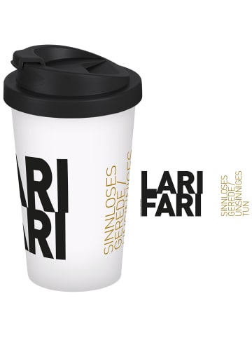 Geda Labels Coffee to go Becher Larifari in Weiß - 400 ml