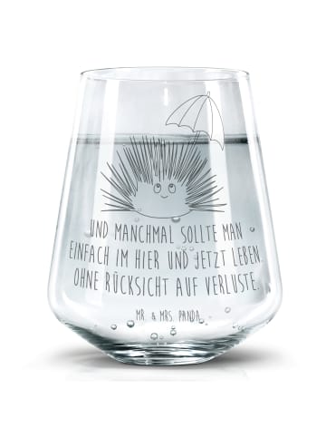 Mr. & Mrs. Panda Trinkglas Seeigel mit Spruch in Transparent