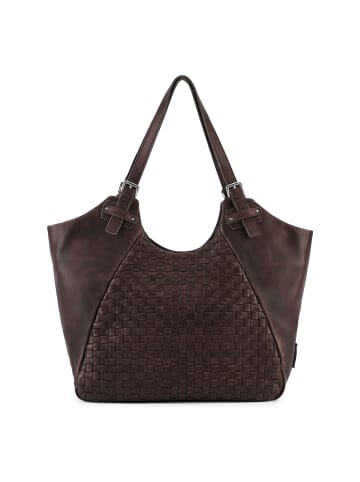 FREDs BRUDER Calm Weave Shopper Tasche Leder 45 cm dark chocolate