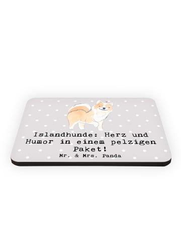 Mr. & Mrs. Panda Magnet Islandhund Freude mit Spruch in Grau Pastell