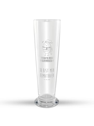 Mr. & Mrs. Panda Bierglas graviert Eule Matrose mit Spruch in Transparent