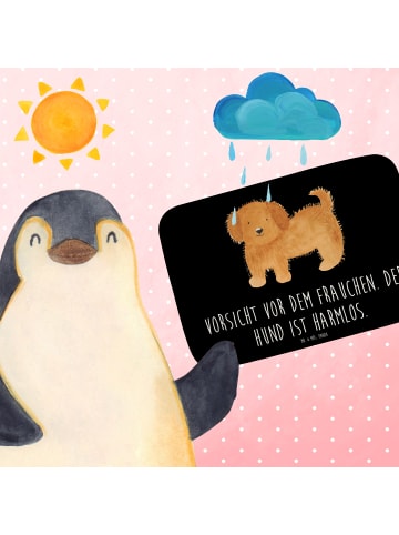 Mr. & Mrs. Panda Badematte Hund Flauschig mit Spruch in Schwarz