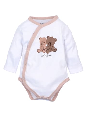 Nini Langarmbody Teddybär in weiss