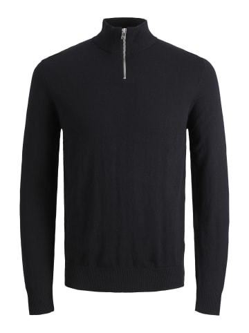 Jack & Jones Strickjacke mit Viertelreißverschluss in Black