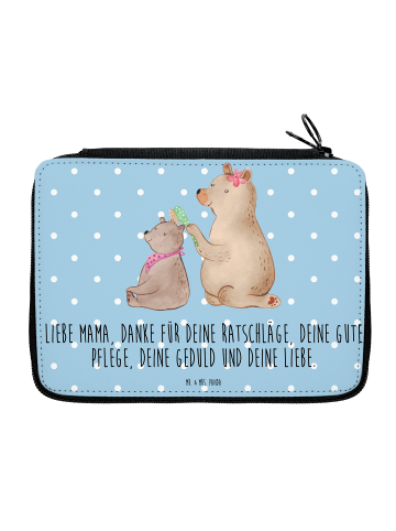 Mr. & Mrs. Panda Menschrmäppchen Bär Kind mit Spruch in Blau Pastell