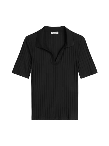 Marc O'Polo Pointelle-Poloshirt slim in Schwarz