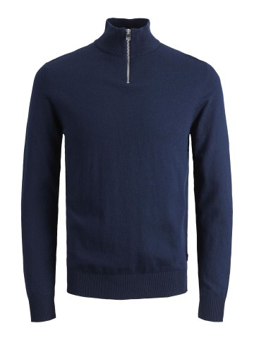 Jack & Jones Strickjacke mit Viertelreißverschluss in Navy Blazer