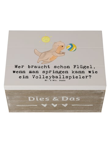 Mr. & Mrs. Panda Box Volleyball Sprung mit Spruch in Grau Pastell