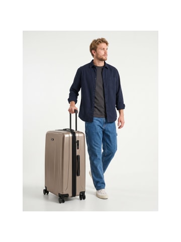 Police New York 4 Rollen Trolley L 72 cm mit Dehnfalte champagner